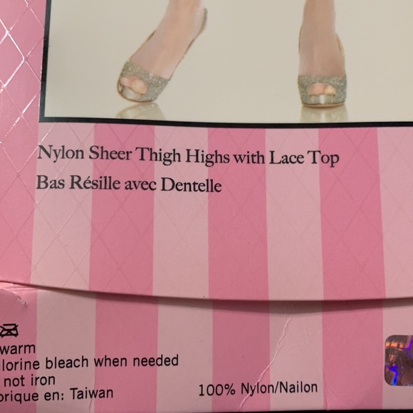 Leg Avenue white nylon thigh high with lace NWT - Picture 8 of 9